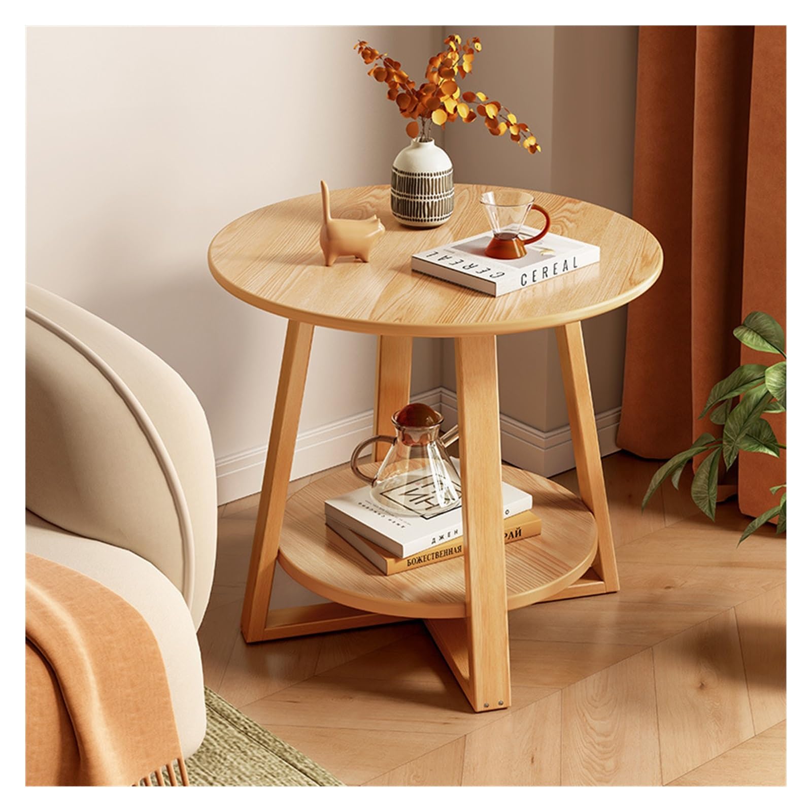 Table de chevet en bois massif et canapé d'appoint pour balcon