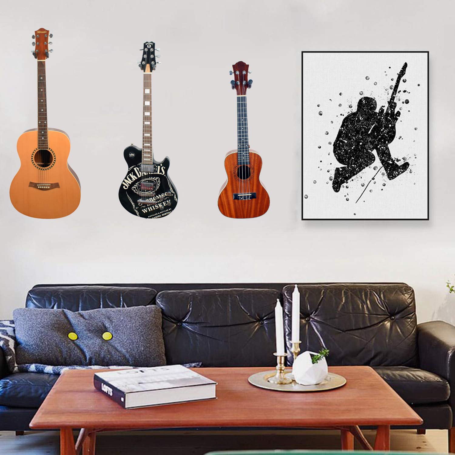 Soporte de pared para guitarra, colgador de guitarra de madera de fresno, soporte de pared para guitarra en forma de U, soporte para guitarra, soporte de pared, accesorios de guitarra para guitarra