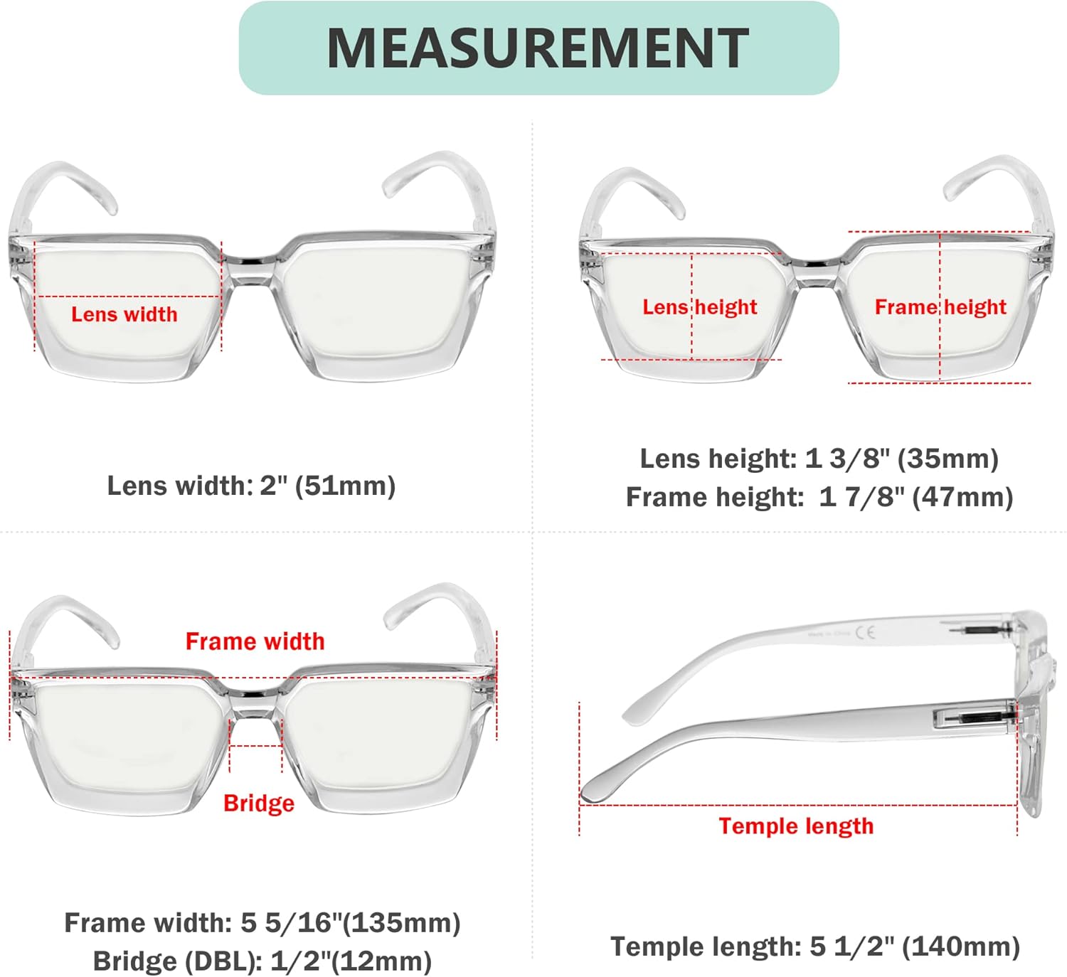 Eyekepper Multifocus Progressive Computer Readers Women - Noline Trifocal Reading Glasses Blue Light Filter Oversize Frame