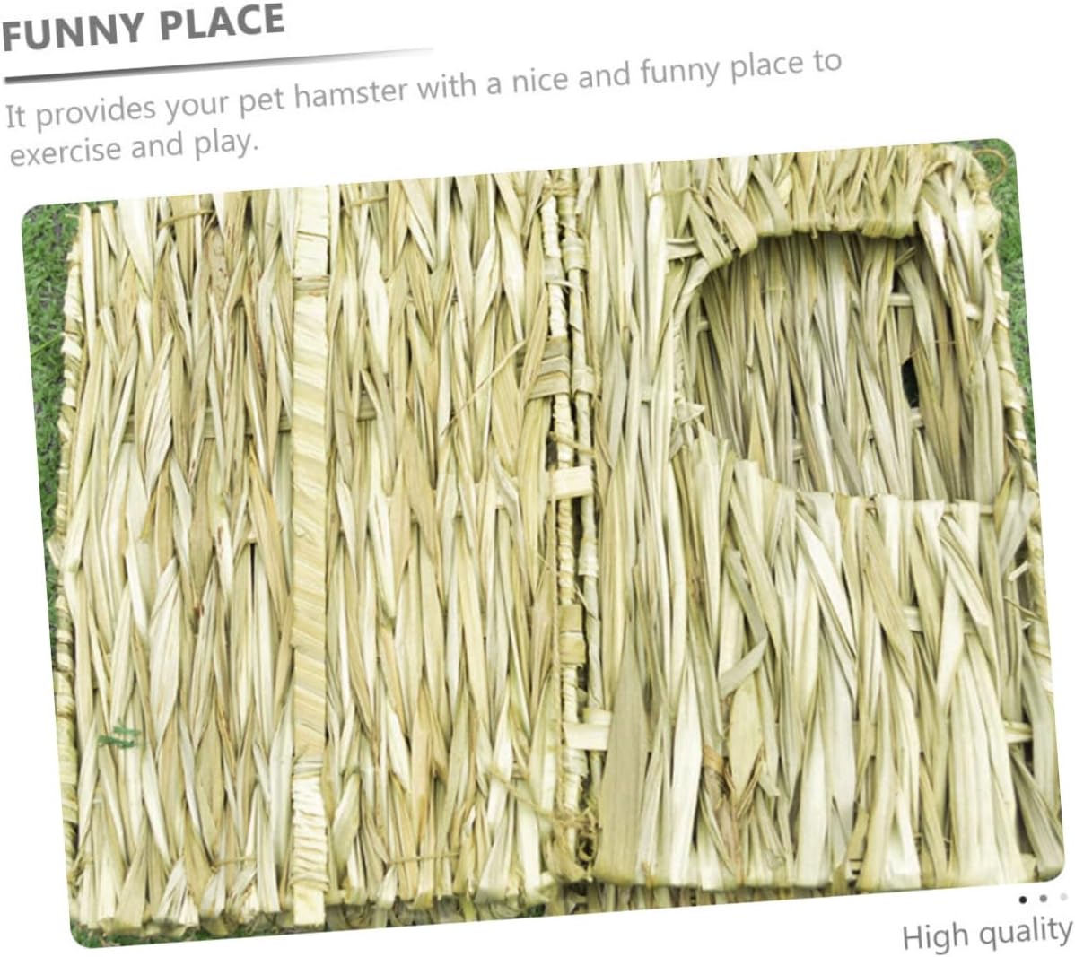 Adorable Hideout Nest Decorative Rabbit House Handcrafted Reed Nest Box for Small Animals Warm Comfortable