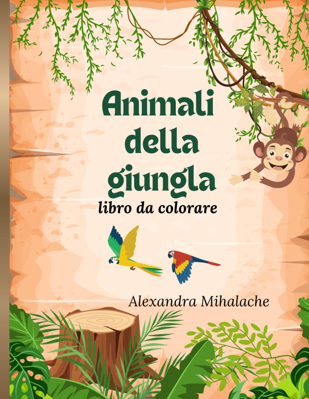 Animali della giungla: libro da colorare