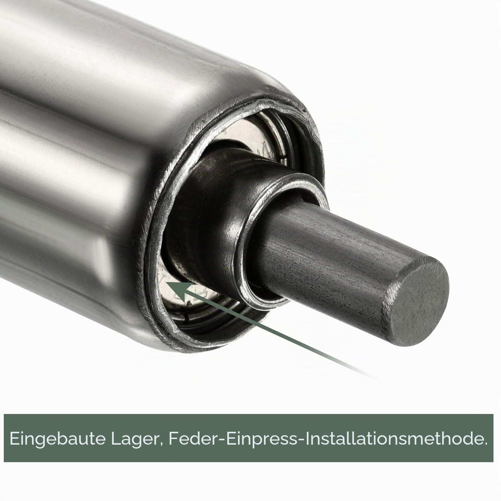 YOKIVE 2 Stück Förderrolle aus Edelstahl | Glatte Bewegung, Ideal für Fabriken, Lagerhäuser (Silber, 1 Zoll Durchmesser, 16 Zoll Länge)