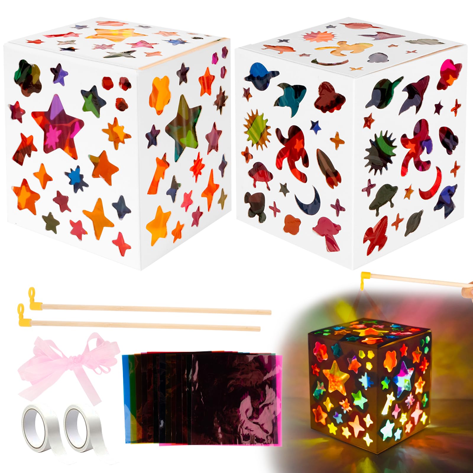 Kit De 6 Linternas De Papel San Martín Para Niños, Manualidades Con Papel De Seda Para Halloween Y Navidad