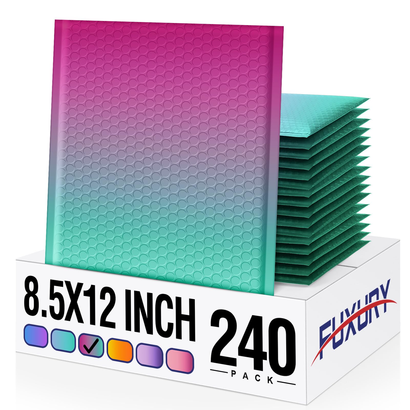 Fuxury Bubble Mailers 8.5x12" 240 Pack Padded Envelopes Usable Size 8.5x11"