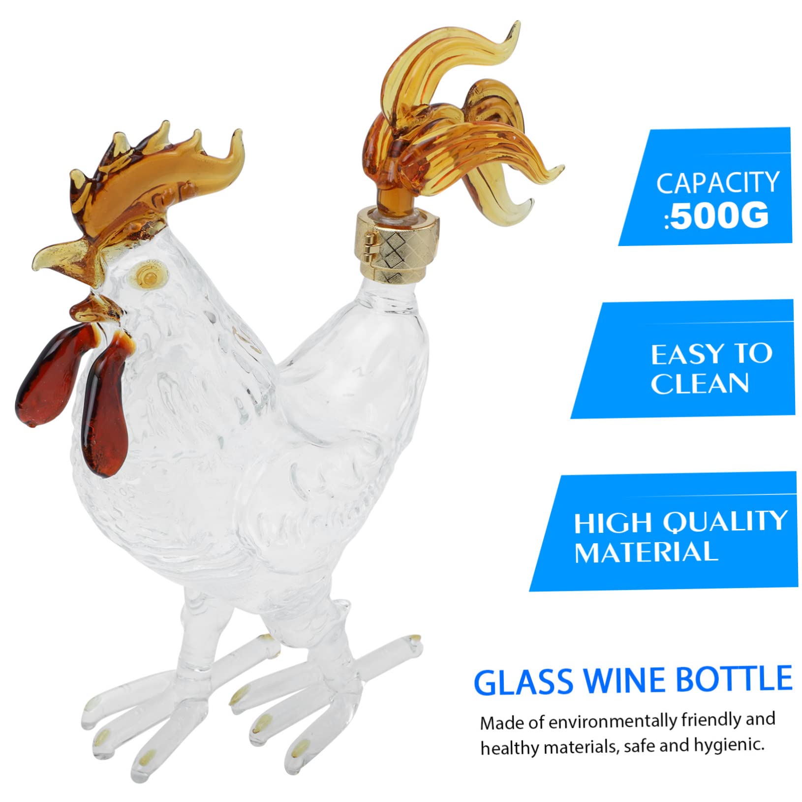 Ampolla Conservazione dell'aceto Distributore di olio Regali for feste Cucina Inaugurazione della casa Uso esterno Forma Bottiglie Rum Gallo Vino Liquore Liquido Decor Whisky Bar Tequila Bourbon Model