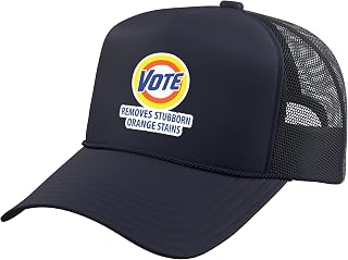 Vote Removes Stubborn Orange Stains Funny Voting Joke Trucker Hat with Adjustable Mesh Back