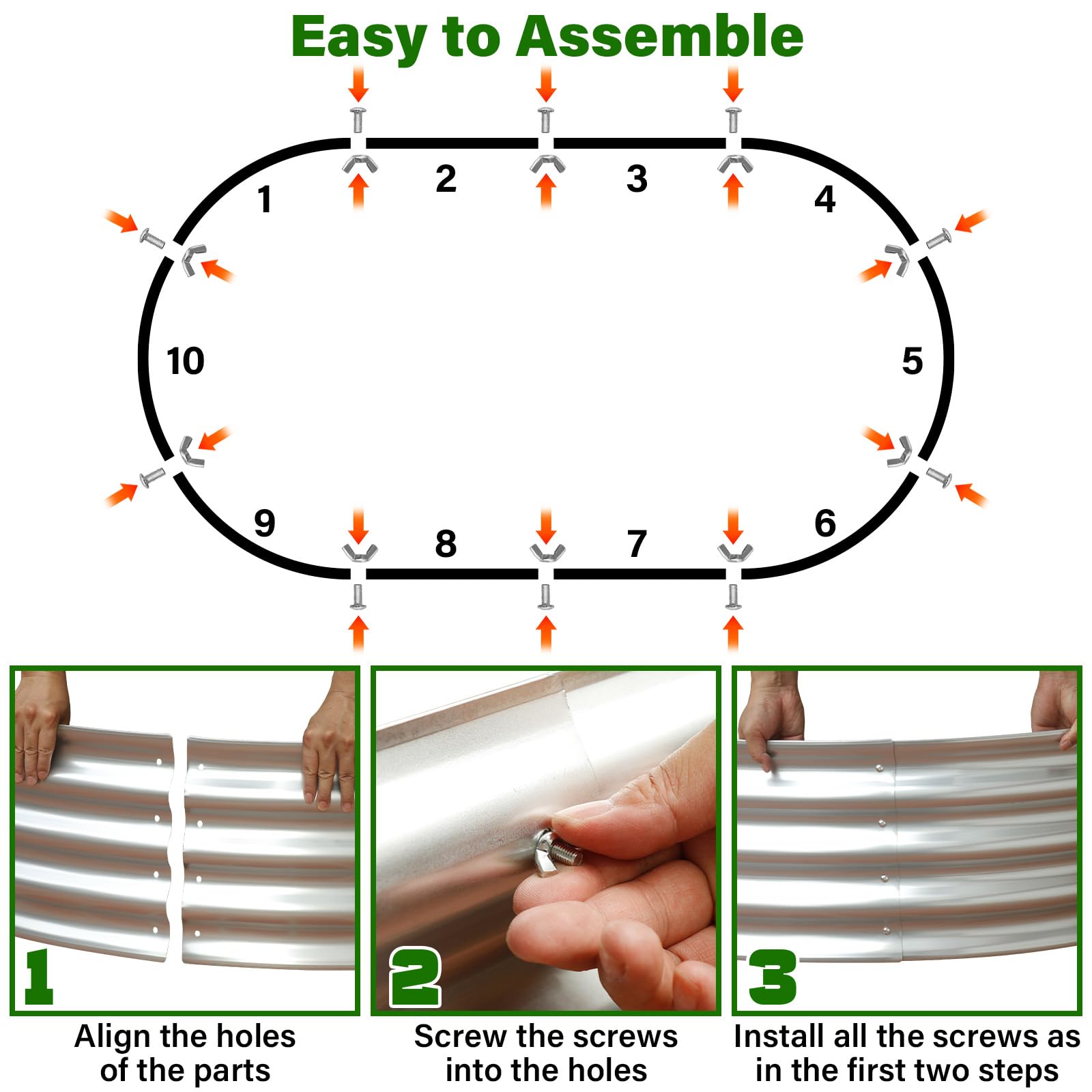 Galvanized Raised Garden Bed for Outdoor: 4X2X1ft Durable Metal Vegetable Plant Container Kit - Oval Planter Box for Gardening Flower Trough （2 Pack）
