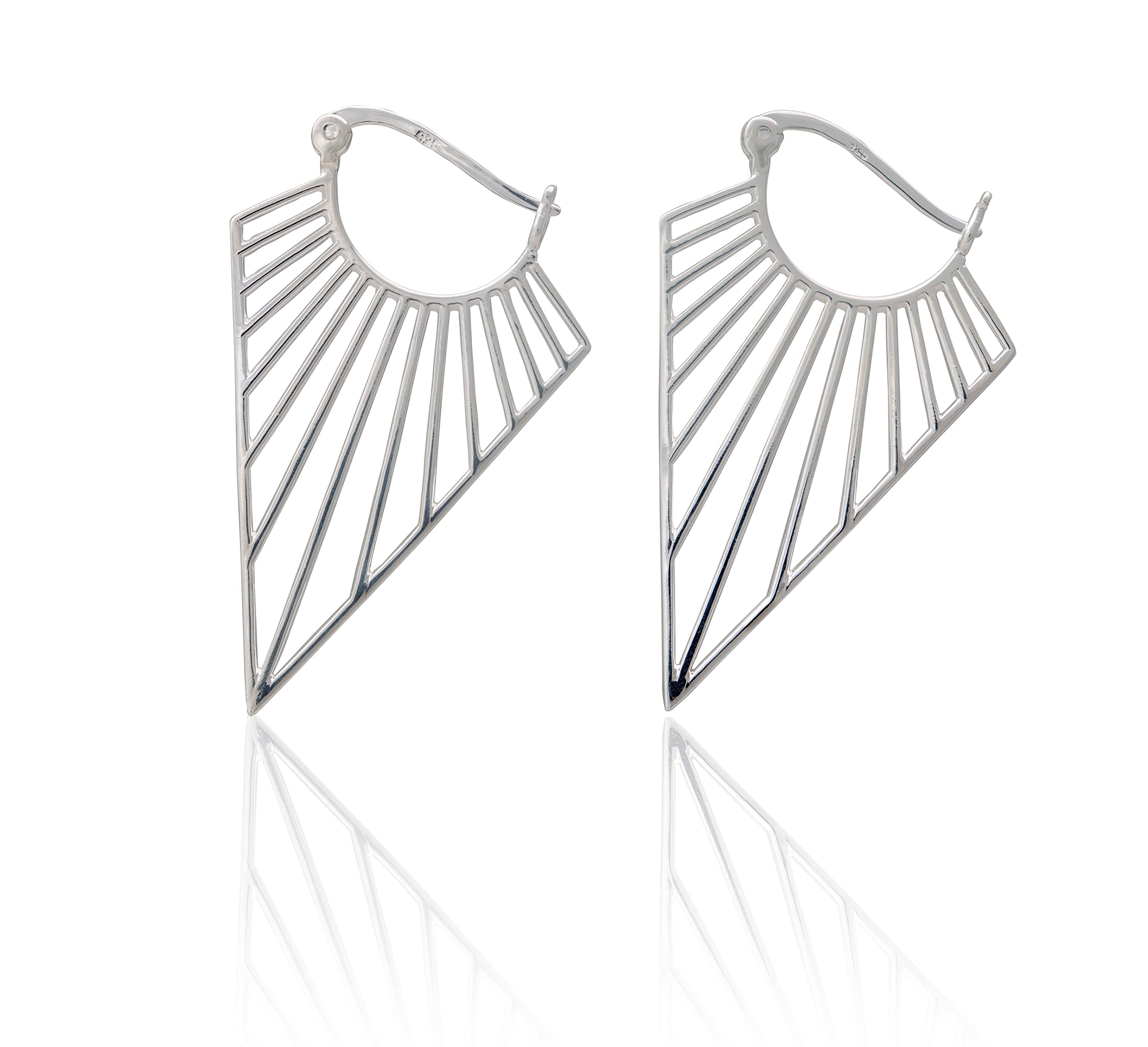 Creolen 925Silber dreieckig Minimal Geo Art Deco