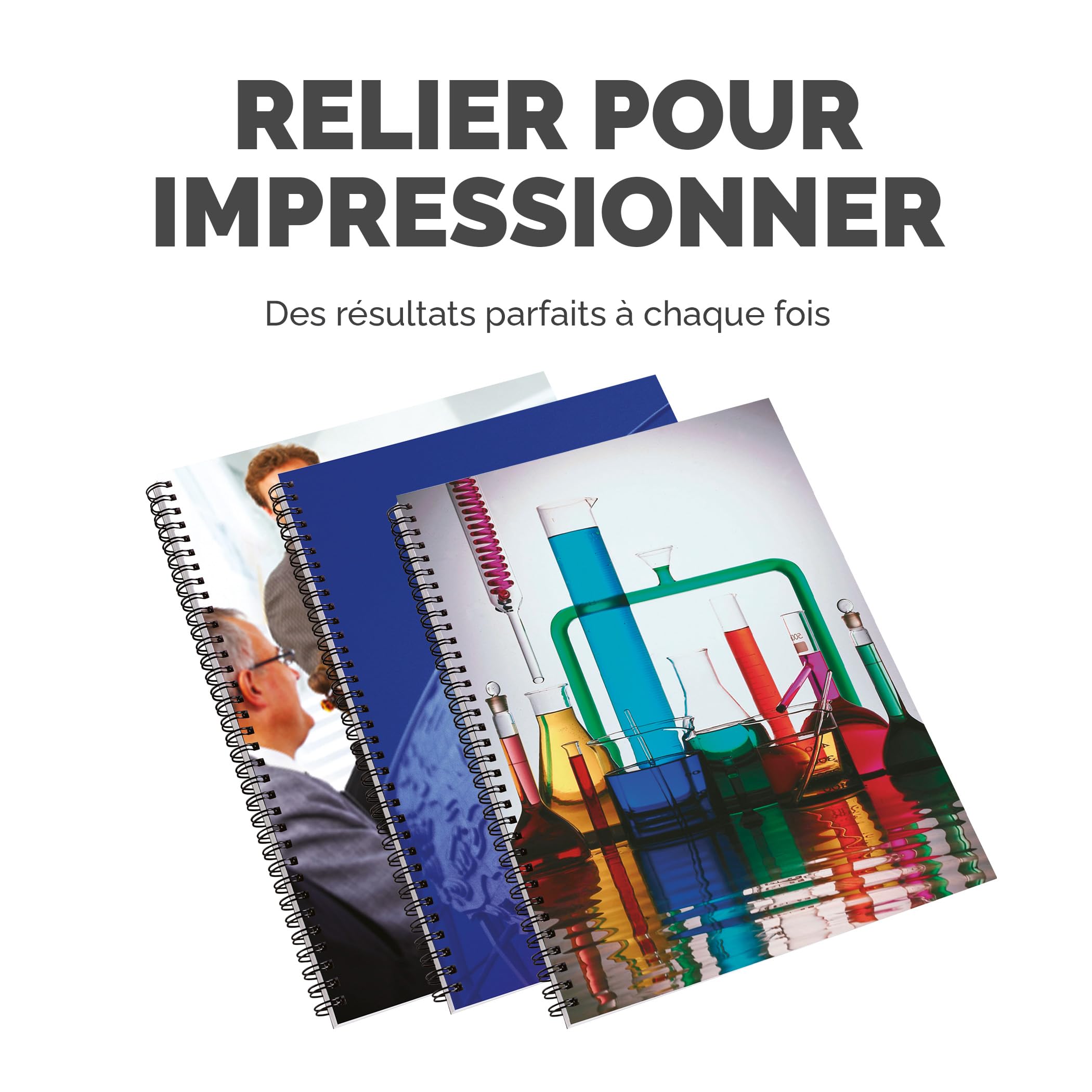 Fellowes Quasar+ Machine à relier 130 feuilles perforation manuelle anneaux métalliques Argent