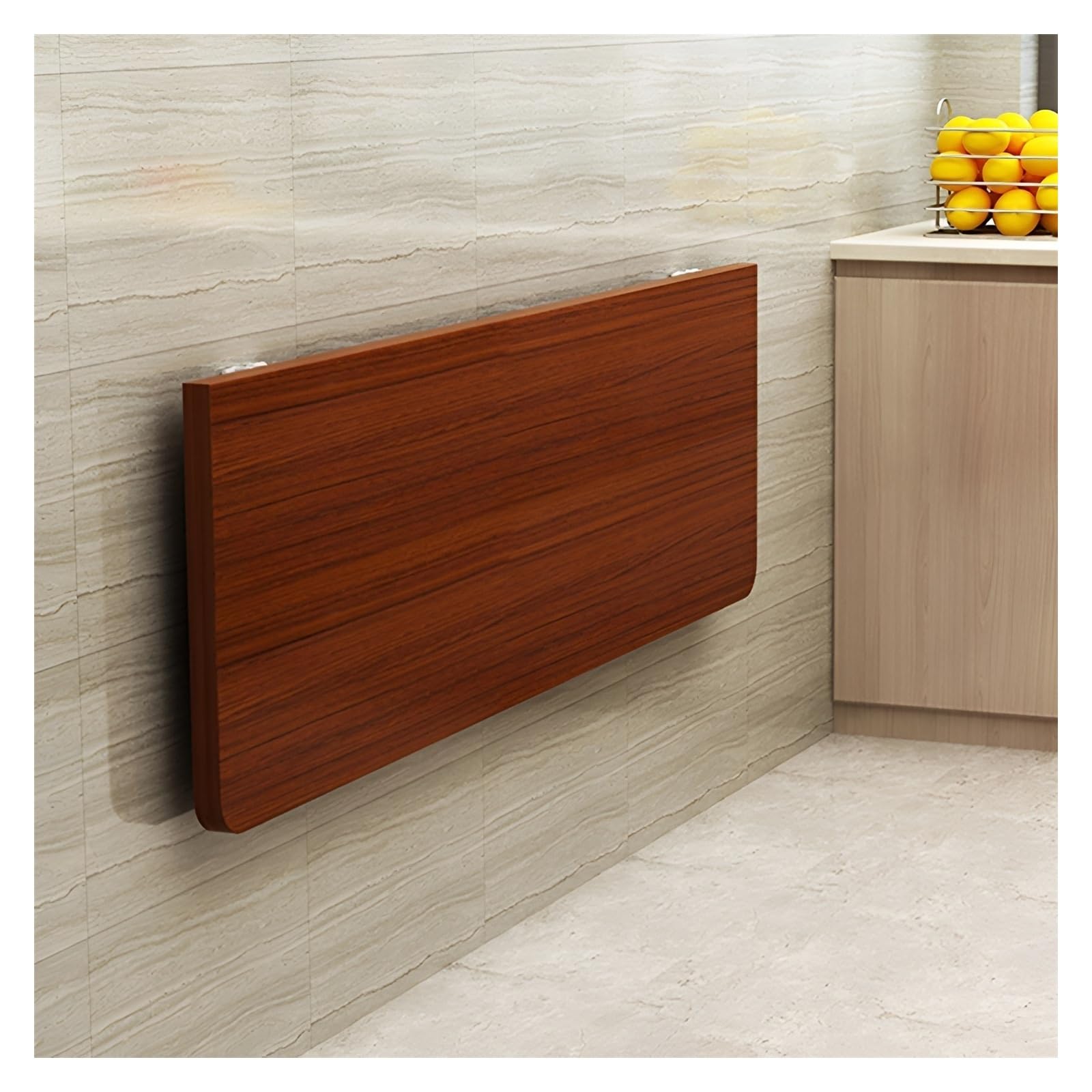 ZHANGGL Space-Saving Folding Wall Table for Small Spaces Wall-Mounted Desk Versatile Wood Table for Home Office Laundry Room Garage & Basement (Walnut 120x30cm)