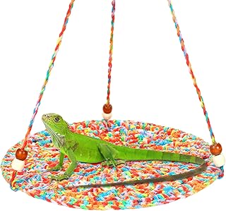Reptile Hammock Lizard Swing Hanging Bed Bearded Dragon Hammock Cotton Lizard Bed Reptile Summer Bed Habitats Cage Accessories for Bearded Dragon Gecko Birds Parrots Rats Chameleon