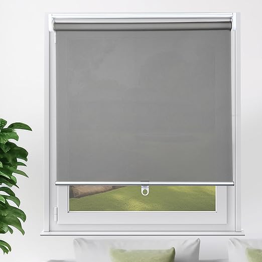 YCUHEN Cordless Roller Shades Blackout Pull Down Window Blinds Room