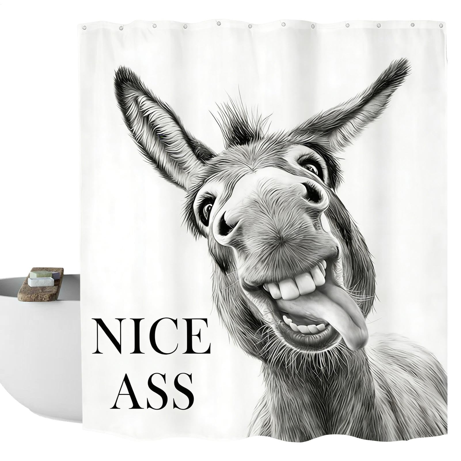 Rideau de douche humour et déco de maison rustique lavable pour embellir votre salle de bain