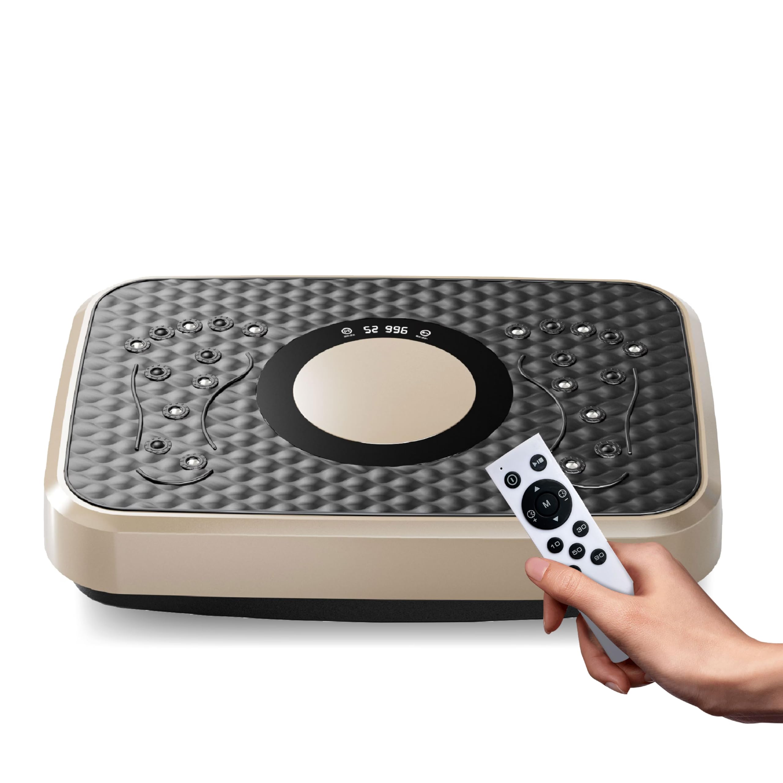Vibration Plate Machine with Resistance Bands and Remote Control 125 Speed Levels 450LB Capacity Whole Body Oscillating Platform