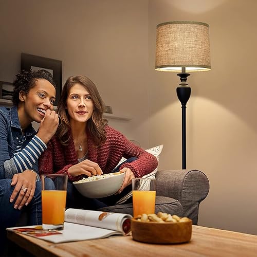 Miniatura 7 de Juego de 2 pantallas de arpillera de tela de 11.6 pulgadas superior x 12.6 pulgadas inferior x 9.8 pulgadas de alto, pantallas de tambor marrón para