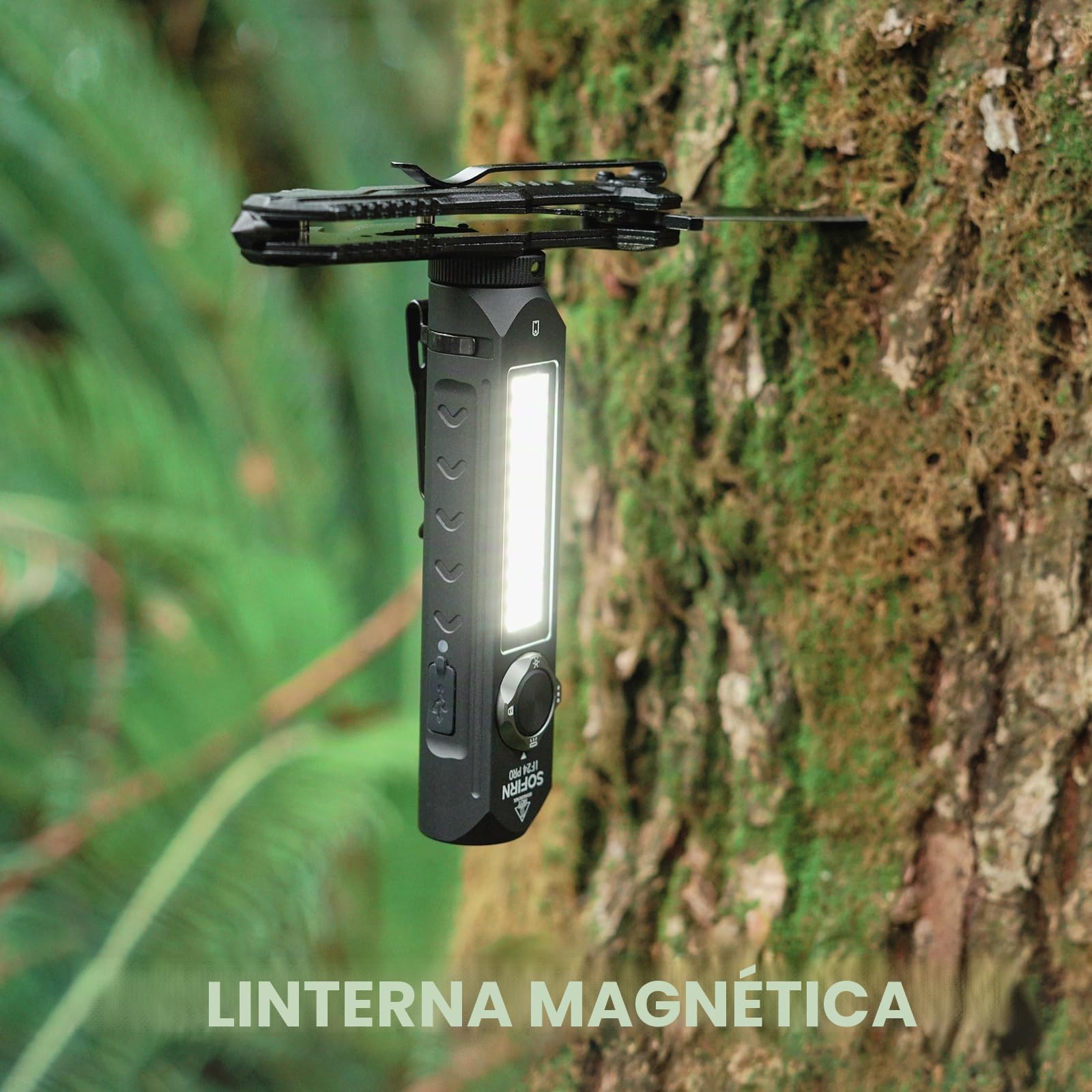 Linterna LED Sofirn IF24 Pro Muy Brillante - Linternas EDC LED Recargables 1800 Lúmenes, Lámpara Recargable Superbrillante con Tapa Magnética, Luces de Color Rojo para Camping, Senderismo