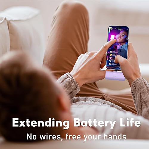 Miniatura 13 de Paquete de 2 cargadores de teléfono portátiles para iPhone de 5000 mAh con cable integrado, mini banco de energía con certificación MFi, batería