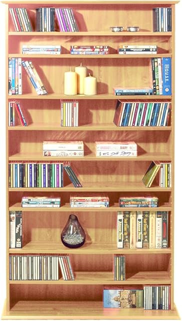 WATSONS HARROGATE - 760 CD / 318 DVD/Blu-ray Media Storage Shelves - Pine
