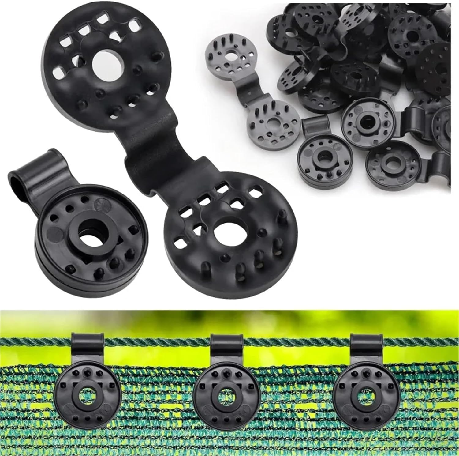 Shade Cloth Clips 25-200pcs Shade Cloth Clip Fabric Clamps Grommets for Net Mesh Cover Sunblock in Garden Backyard Greenhou for Securing Shade Fabric to Poles, Fences(200 PCS)