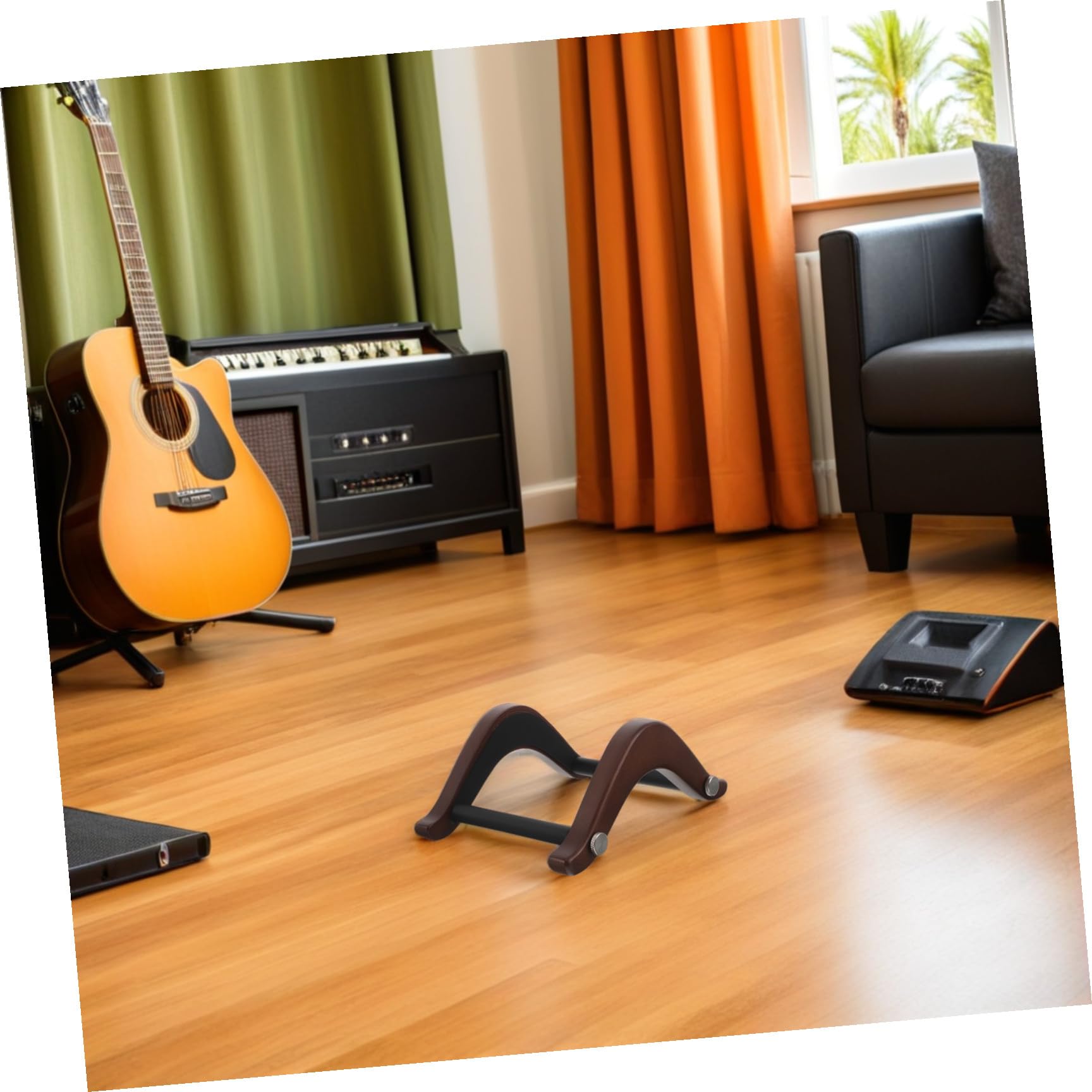 LIOOBO Tragbarer Gitarrenständer und Metall in A-form für Elektrische und Akustische Gitarren für Übungssessions und Reisen