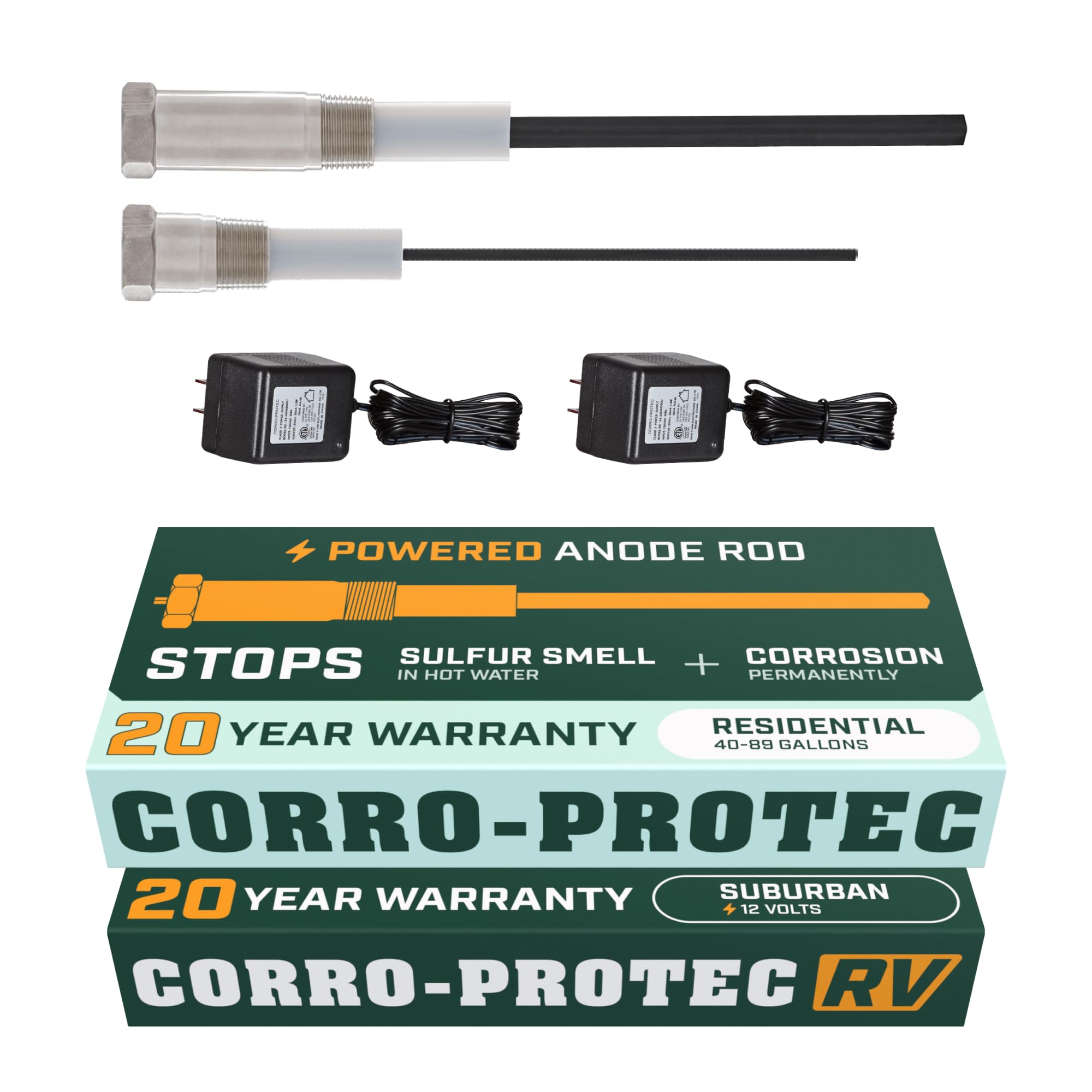 Amazon.com: Corro-Protec™ Residential Anode Rod u0026 RV Anode Rod for Water  Heater, 20-Year Warranty, Both are Powered Anode Rods made of Titanium,  24-Hour Sulfur Smell Elimination u0026 Permanently Stops Corrosion : Automotive