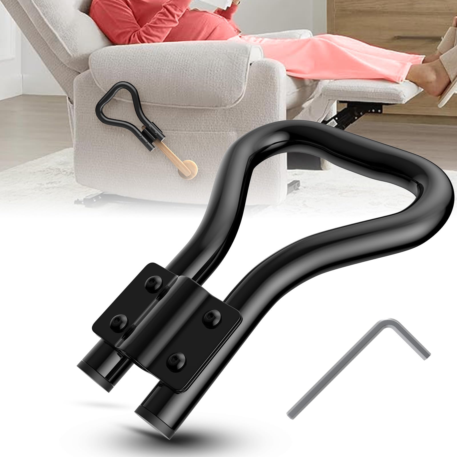 Recliner Handle Extender, Recliner Lever Extender, Lazy Boy Chair Handle Extender Replacement, Recliner Chair Arm Extension for Elderly Operate Recliner Chair Handle Lever&Lift Footrest Easier