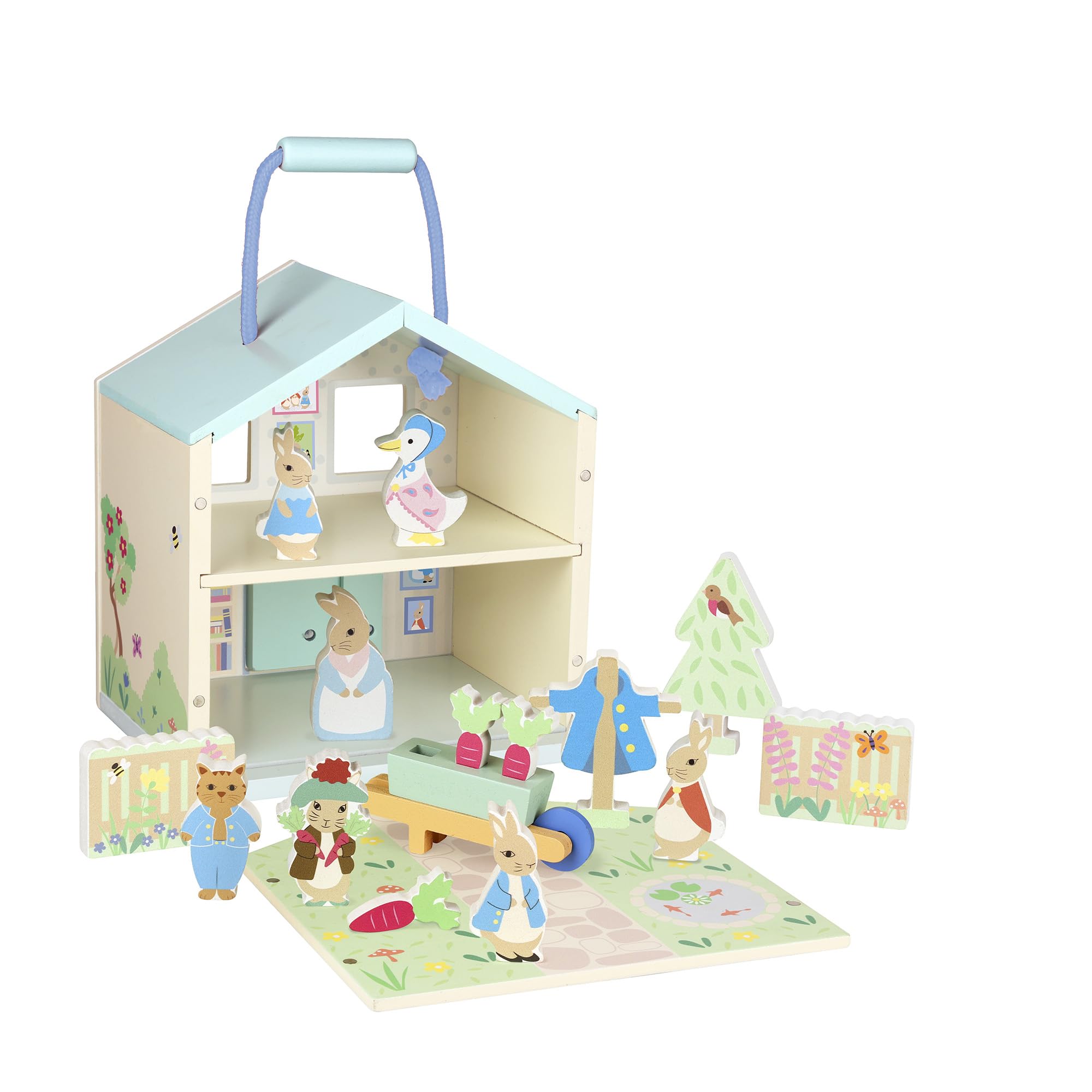 Peter Rabbit Play Set including Handle, Portable Storage Case, Kids Adventure Toys, Multi-coloured, Standard