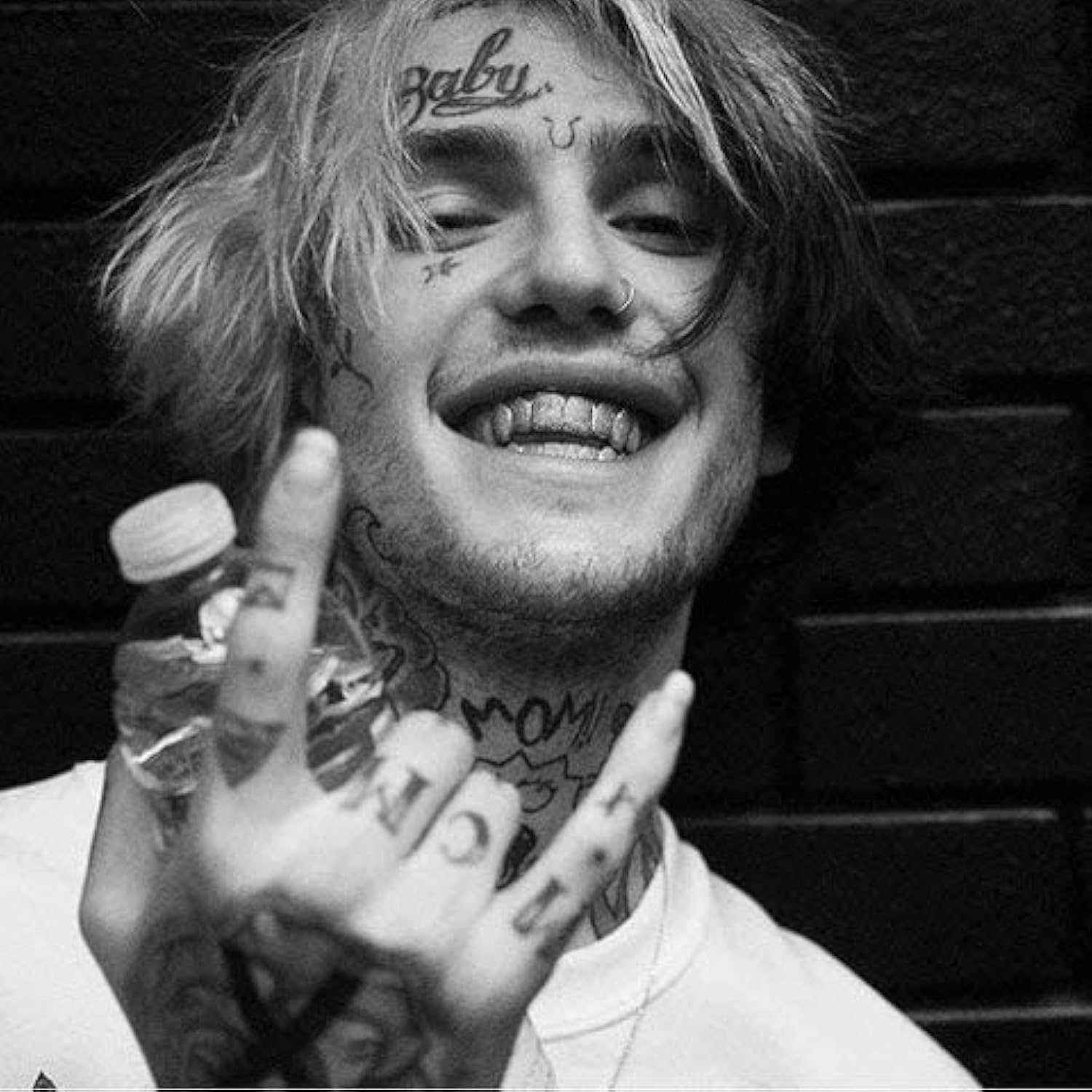 Platinum Mart Lil Peep in Black and White 12x18 Inch Poster