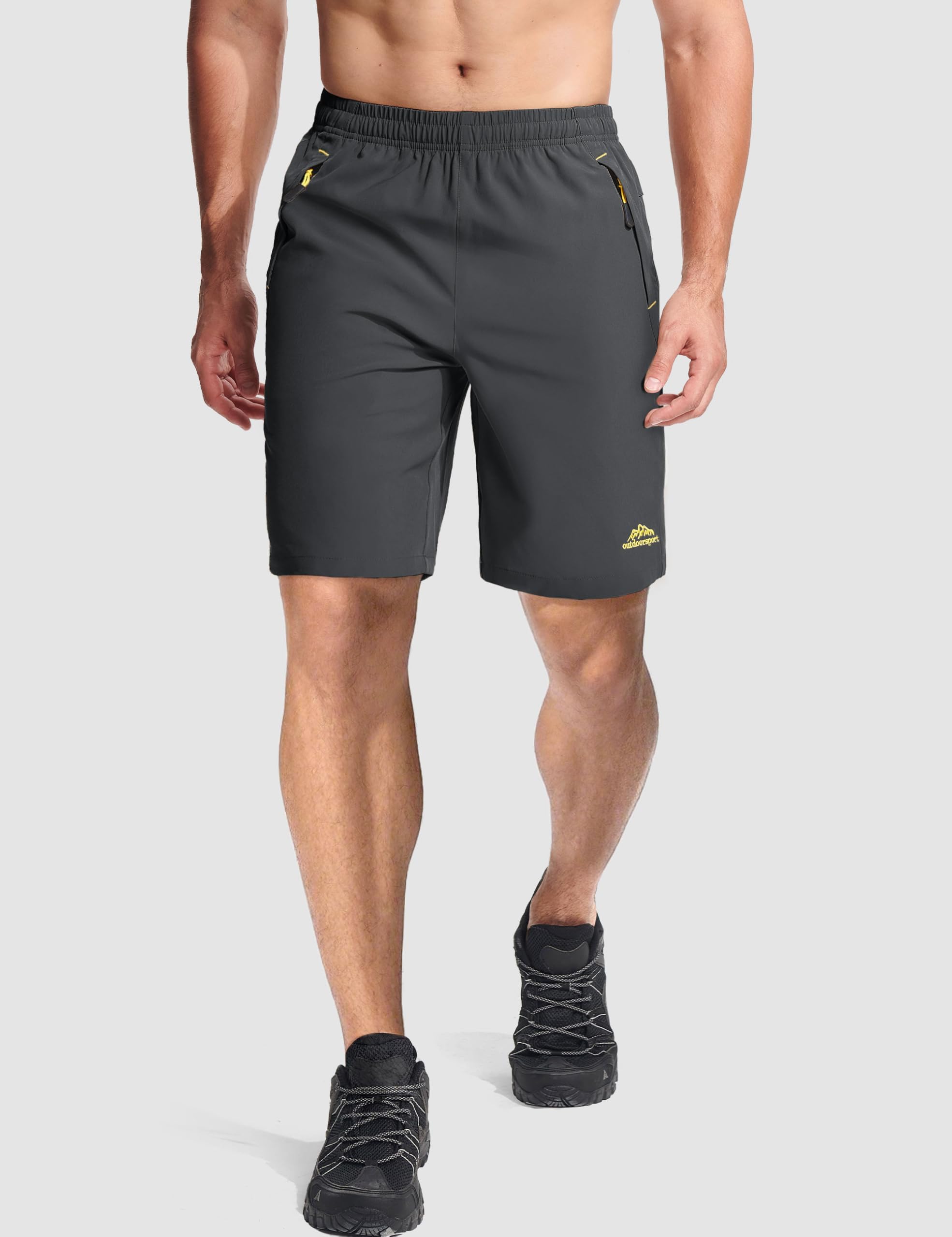 MAGCOMSEN Pantalones Cortos Deportivos para Hombre con Cintura elástica de Secado rápido elásticos y Ligeros para Actividades al Aire Libre