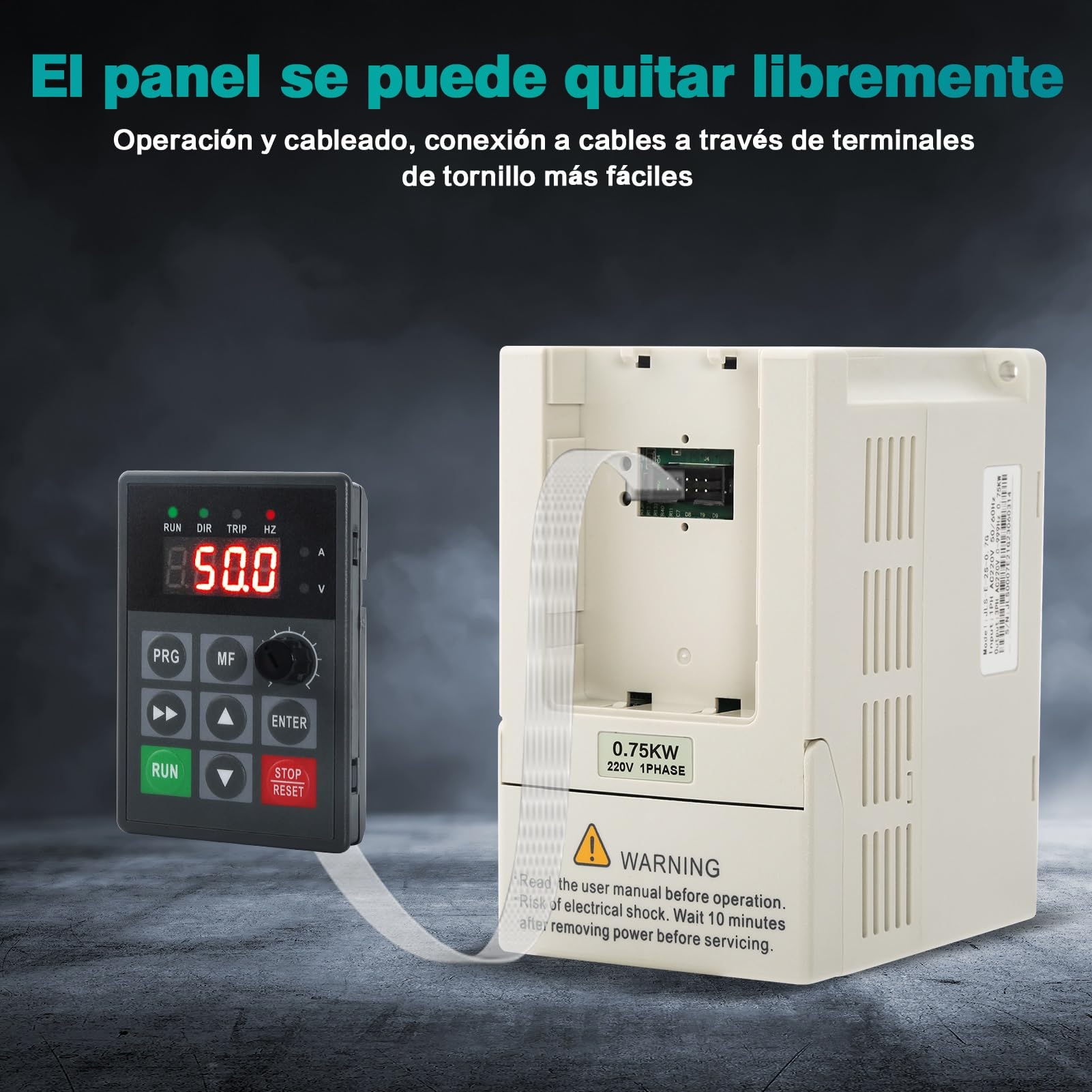 DEWIN Variador de Frecuencia,0.75kW 220V Entrada Monofásica Salida Trifásica Variador de Frecuencia Monofasico Regulador de Velocidad Motor 220V Controlador de Velocidad VFD