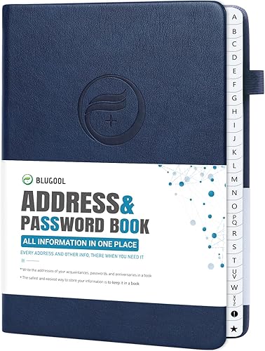 Miniatura 7 de Libreta de direcciones con pestañas alfabéticas, libro de contraseñas de tapa dura, pequeño organizador de direcciones para mantener un registro de