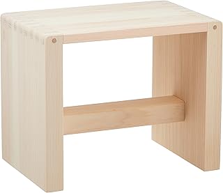 Yamako Bath Chair, Natural, (W x D x H): Approx. 10.2 x 6.7 x 8.3 inches (