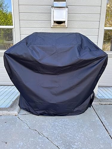 Miniatura 6 de Funda para parrilla, 67 pulgadas, impermeable, material anti-UV con correas elásticas de velcro y cuerda de dobladillo ajustable para Weber