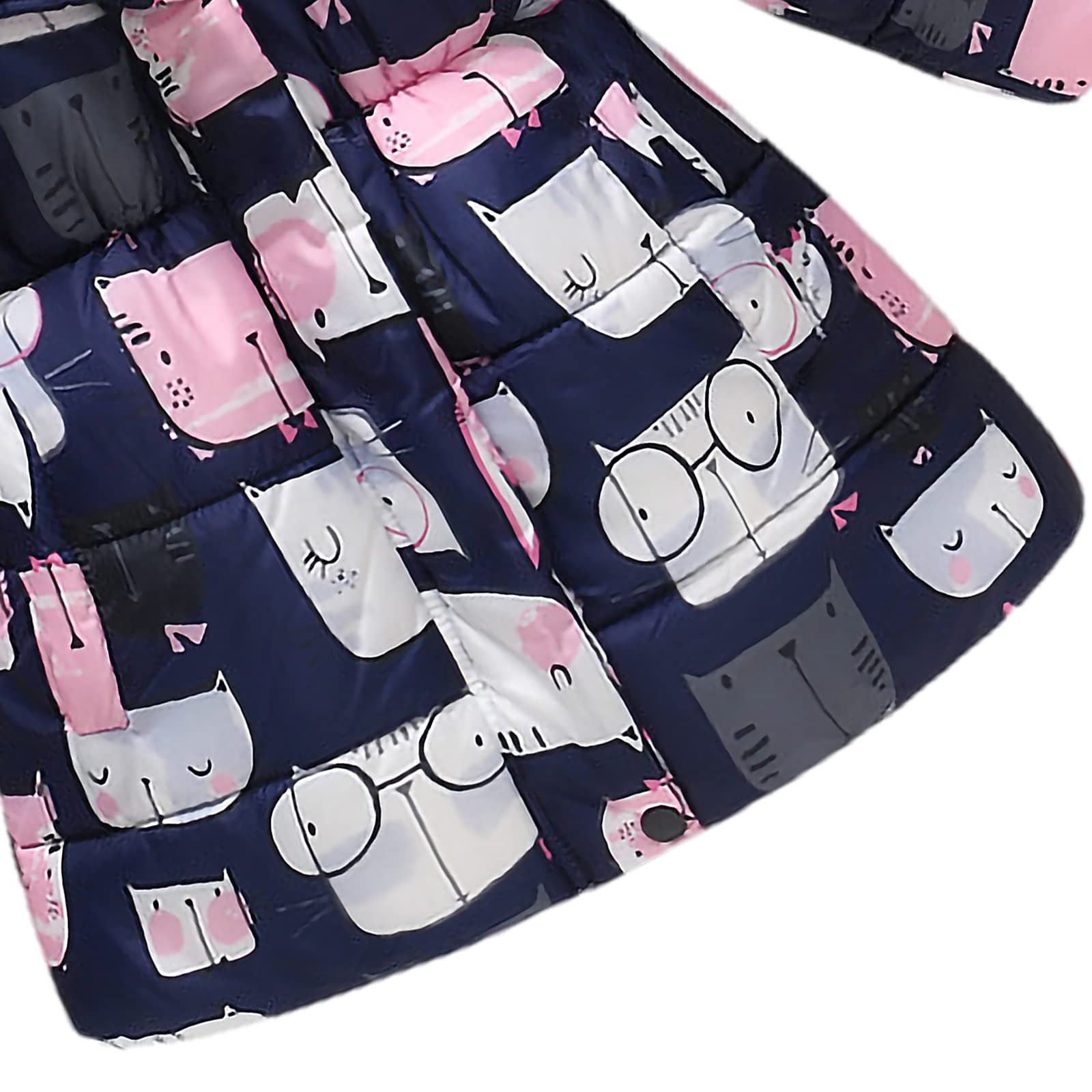 amropi Abrigos Niñas Floral Chaqueta con Pelo Capucha Bebe Invierno Caliente Ropa por 2-10 años