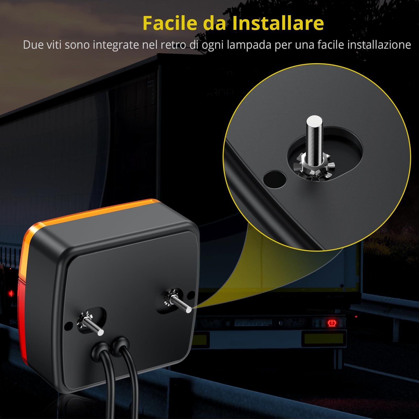 PROZOR 2pz Luci Posteriori 12V 21W Set di Lampada Posteriori Rimorchio E13 Omologate con Cavo 7 m Spina 7 Pin Luci per Auto Multiuso in PMMA e ABS per Rimorchio Camper Camion Trattorere