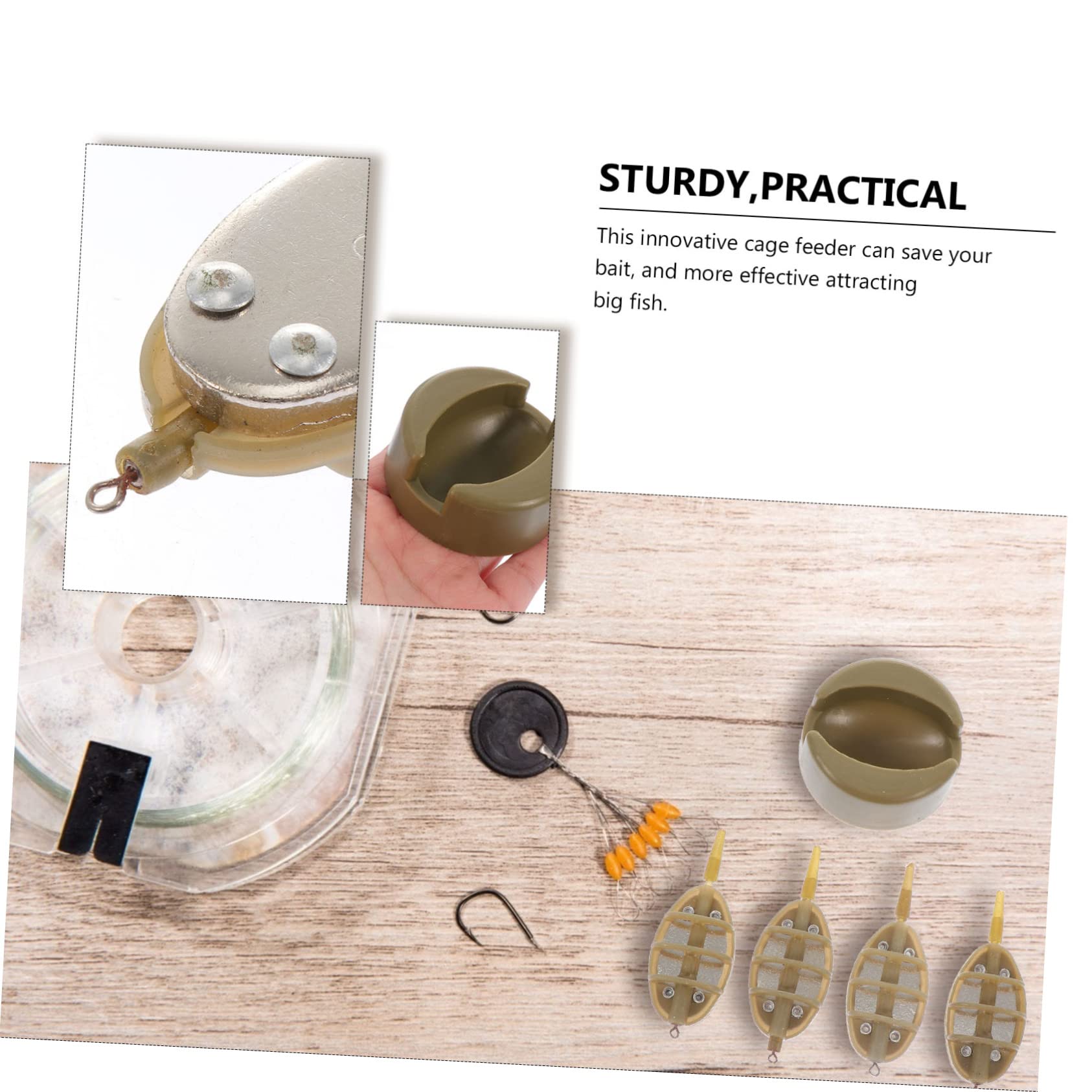 ifundom 1Set Bait Cage with Sinkers for Tools Portable Lure Cage Attracts Eels Crabs Lobsters and More