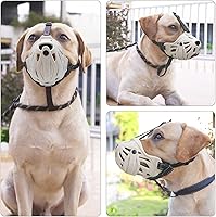 Vista 7 de Petyouyou - Bozal para perro grande para dejar de morder la boca, hornear, comer rocas para cachorros de tamaño mediano, extrapequeño, raza pastor
