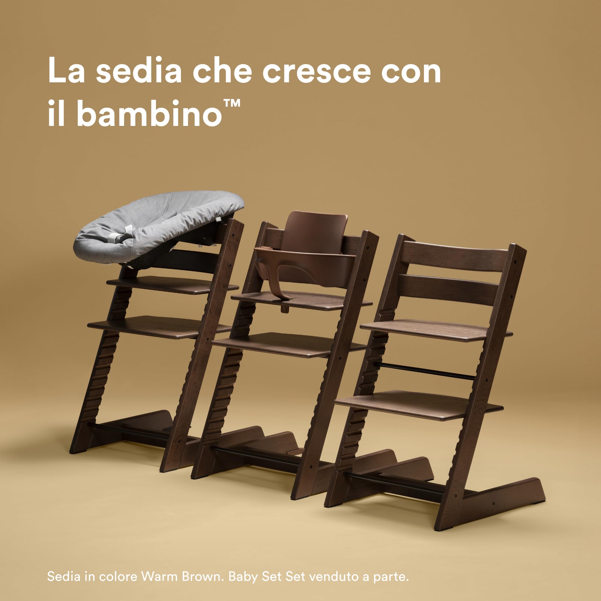 Sedia Tripp Trapp Stokke Con Newborn Set - Verde Glaciale E Grigio, Per Neonati Fino A 9kg - Foto 9