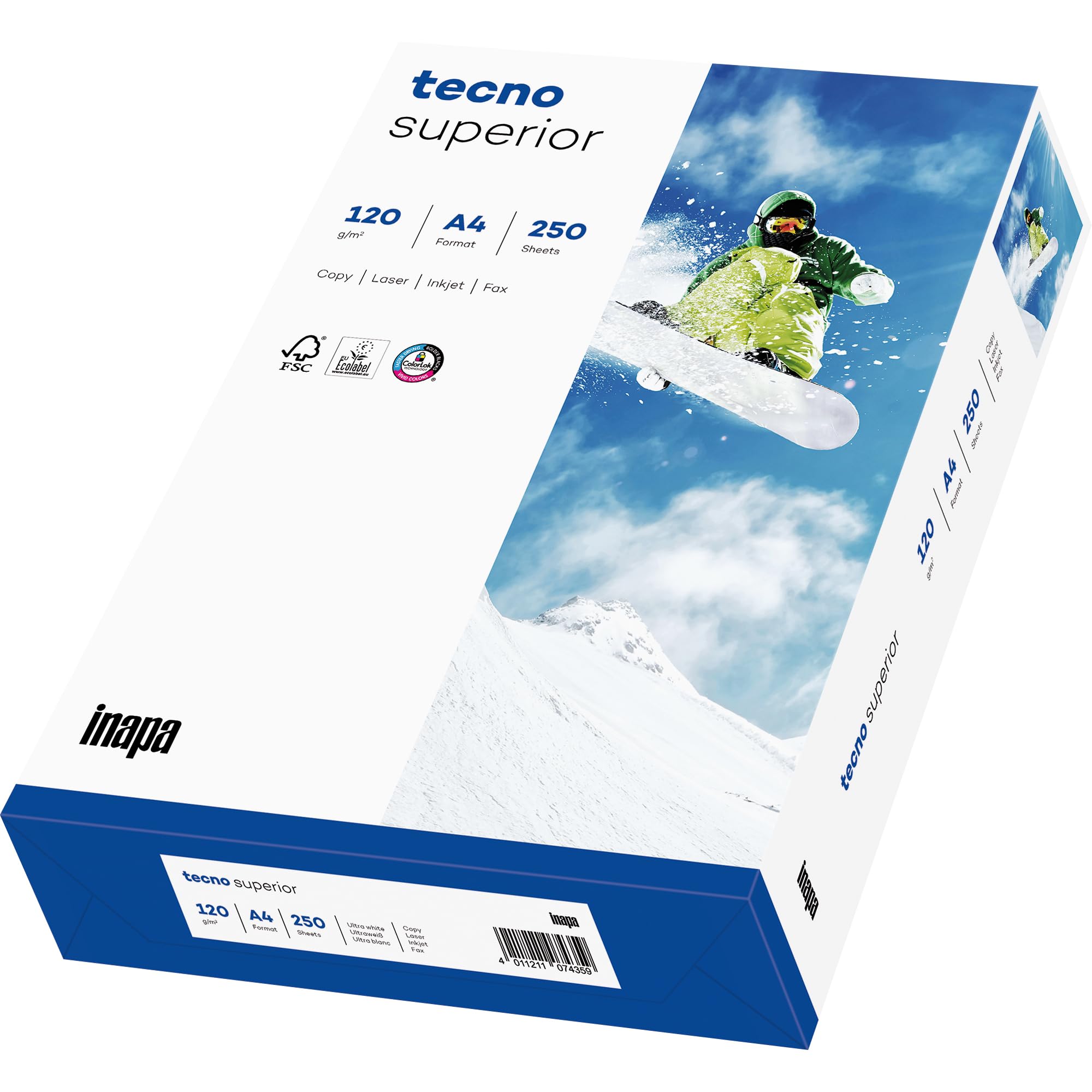 tecno Superior Drucker-/Kopierpapier, 120 g/m², A4, 250 Blatt, hochweiß
