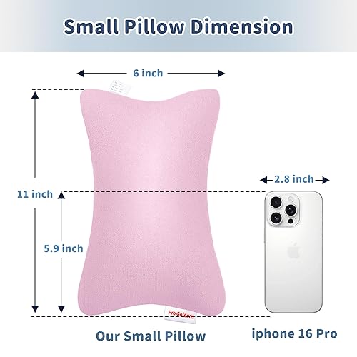 Miniatura 2 de Pro Goleem Almohada pequeña de 11 x 6 x 2.5 pulgadas, almohadas pequeñas para dormir y viajar, mini almohada con etiqueta de nombre, almohada