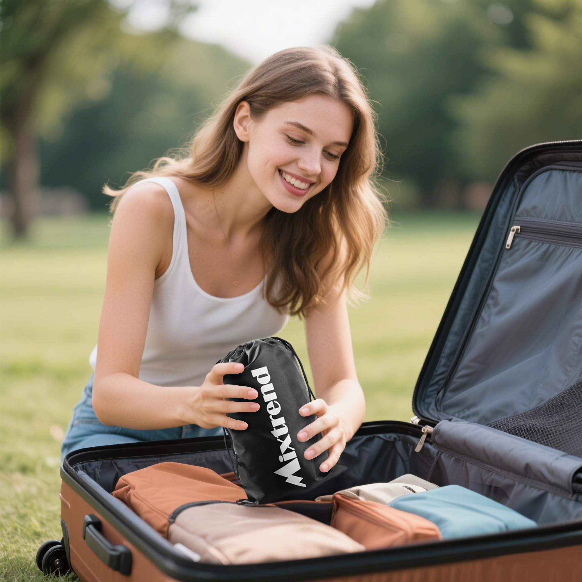 Mixtrend Almohada inflable de apoyo lumbar para viajes, almohada de apoyo de espalda autoinflable portátil para coche, oficina y avión