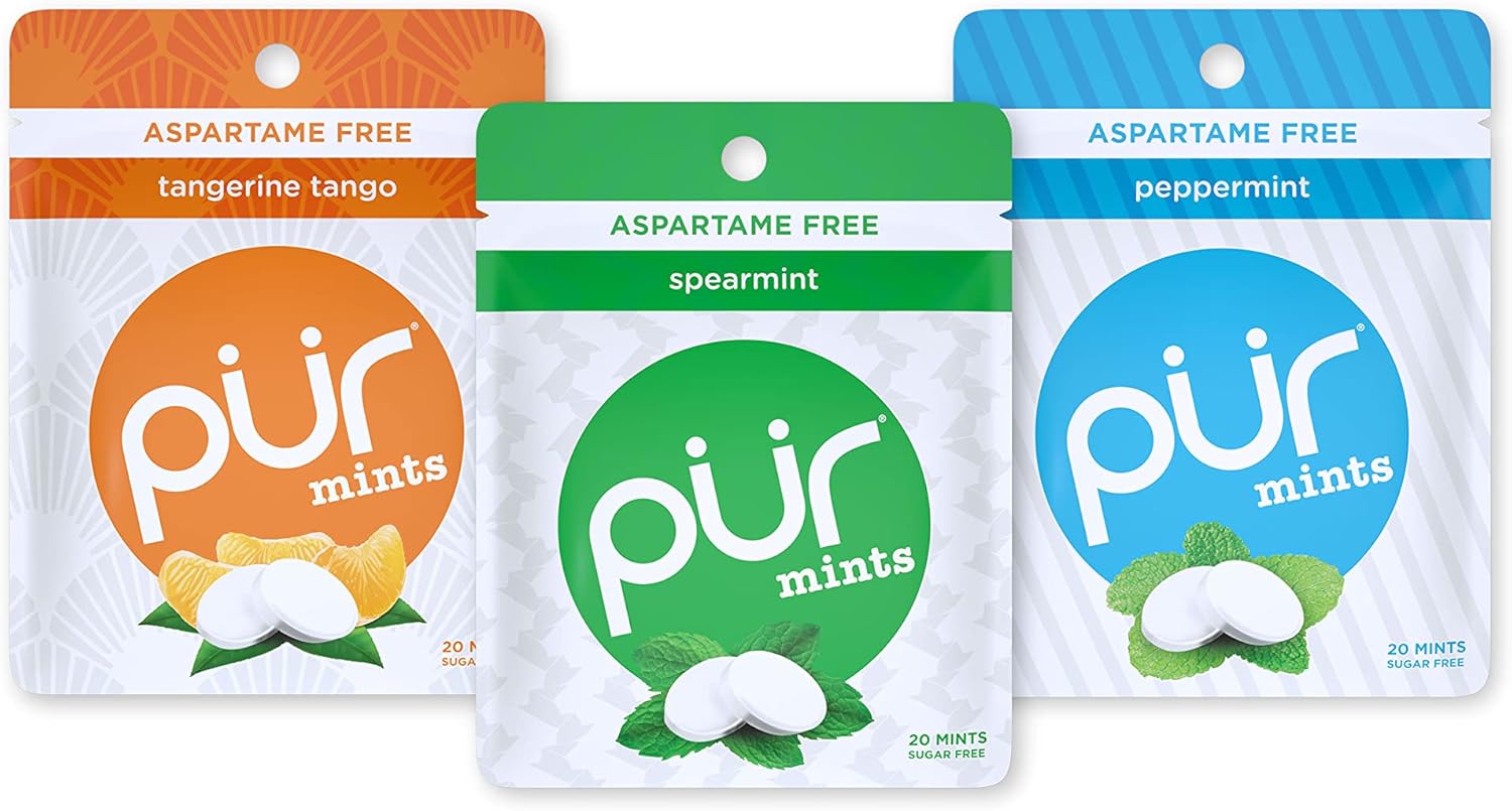 PUR Mints Aspartame Free Mints 100 Xylitol Sugar Free, Vegan