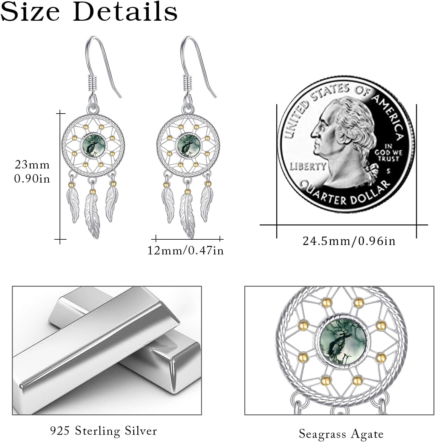 Dream Catcher Earrings for Women 925 Sterling Silver Western Earrings Dream Catcher Dangle Cowgirl Earrings Bohe Jewelry Gifts for Women - Image 6