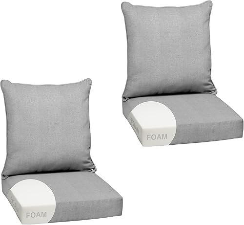 Miniatura 15 de Arden Selections Juego de cojines profundos para exteriores, 24 x 24 pulgadas, resistente al clima, a prueba de lluvia, resistente a la decoloración