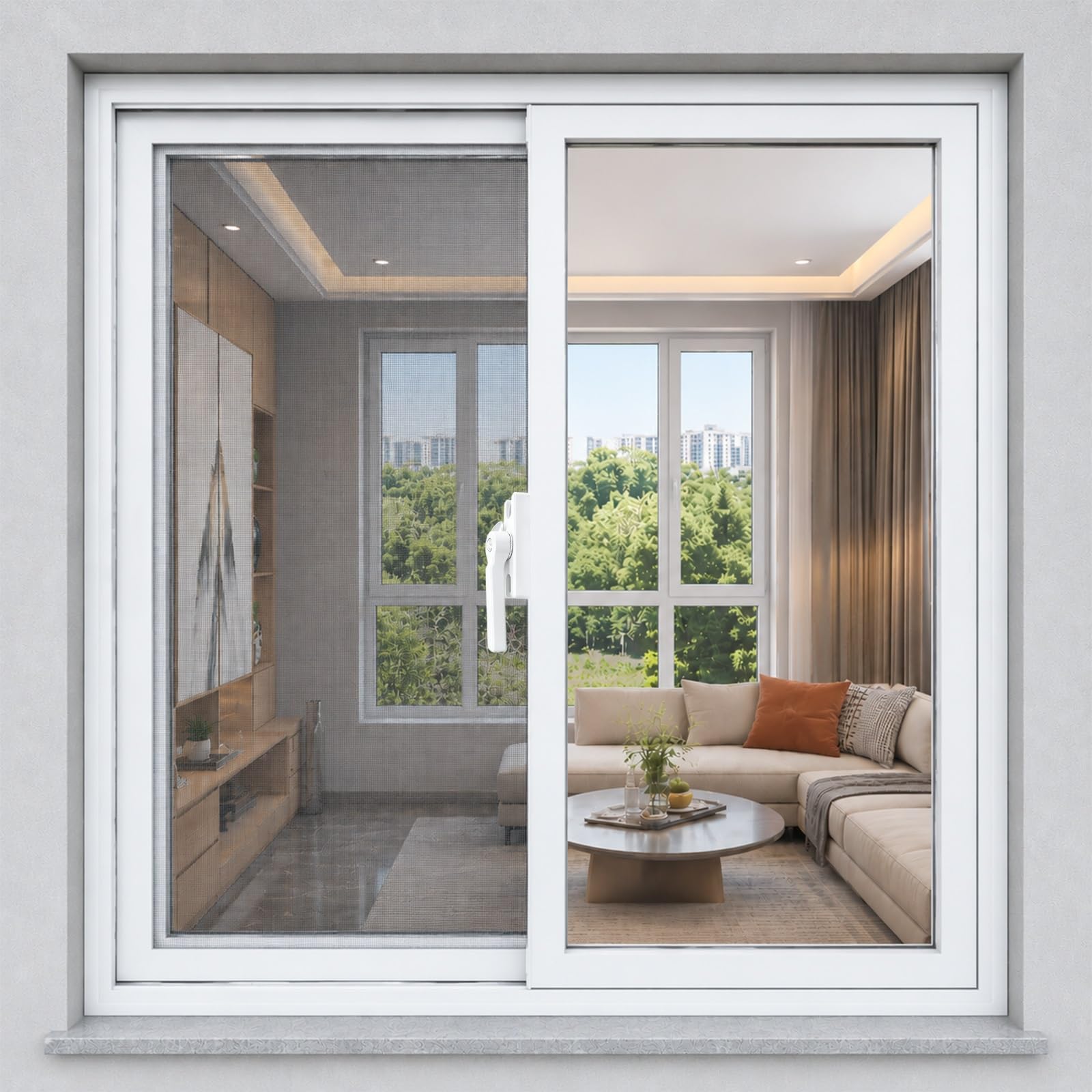 Basement Window, 5MM Tempered Glass, Double Slide Horizontal Sliding with Insect Screens, Security Glass for Bathroom, Sheds, Chicken Coops, Barns, Outdoor Showers(21 * 18in)