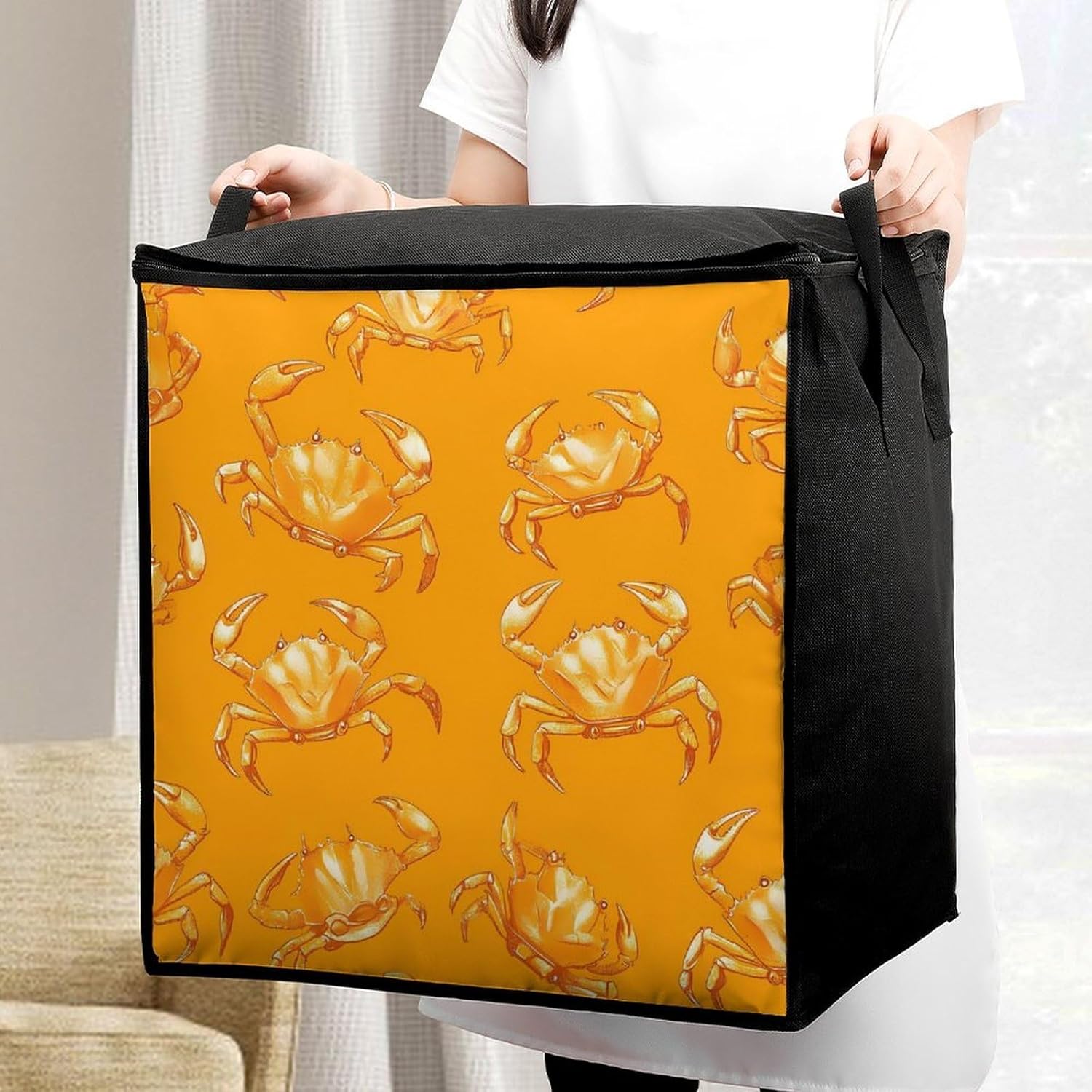 Golden Crab Large Comforter Blanket Storage Bags Bins 70L Closet Organizer with Handles