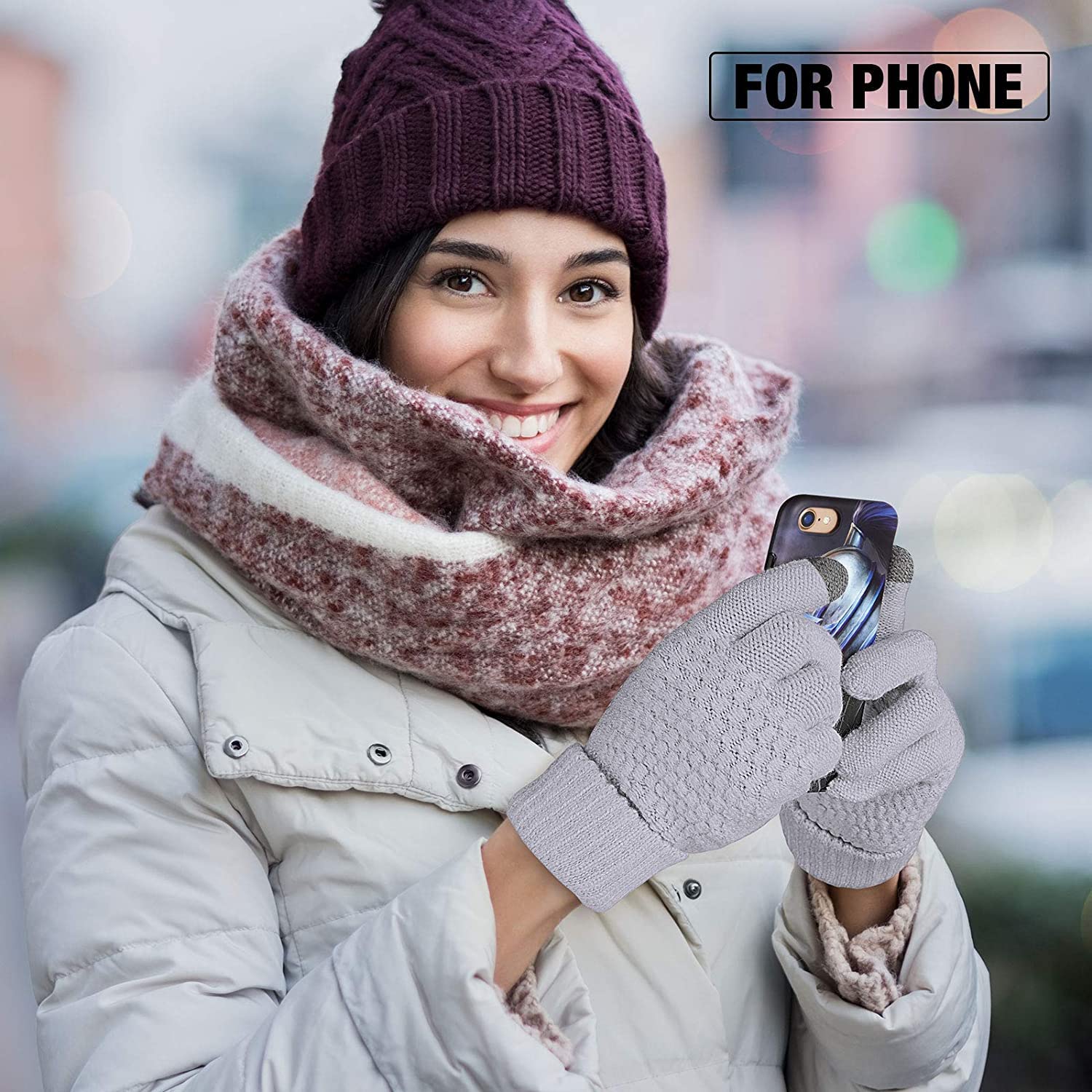 CHAMBYAL Cozy Winter Gloves for Women, Woolen Lined for Extra Warmth Multicolor Pack of 2 Free Size 3