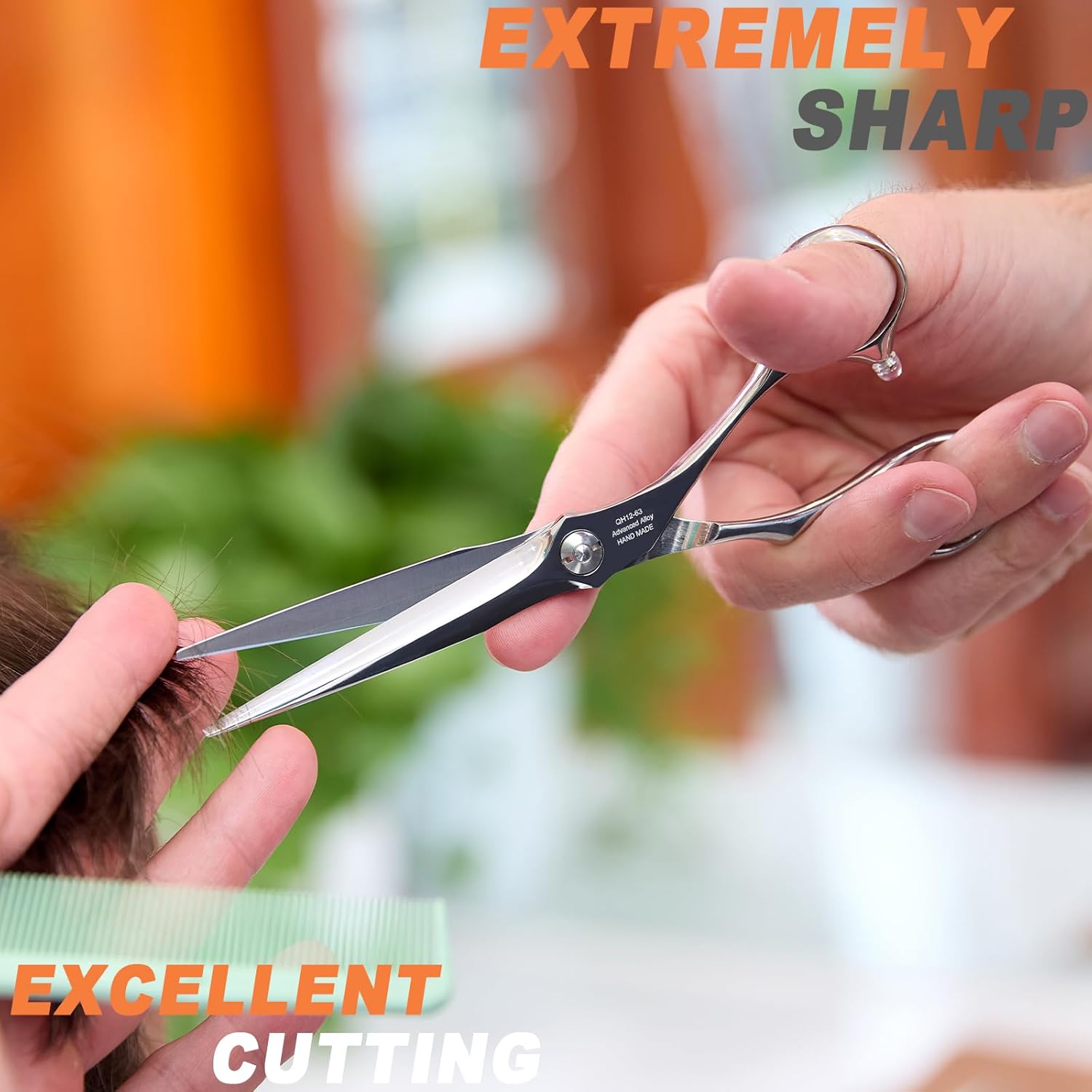 Professional Sharp Barber Hair Cutting Scissors Hairdresser Shears for Hair 6.3 Inch Haircut Scissor Made of Stainless Steel for Hairdressing Salon and Home Use (6.3inch)