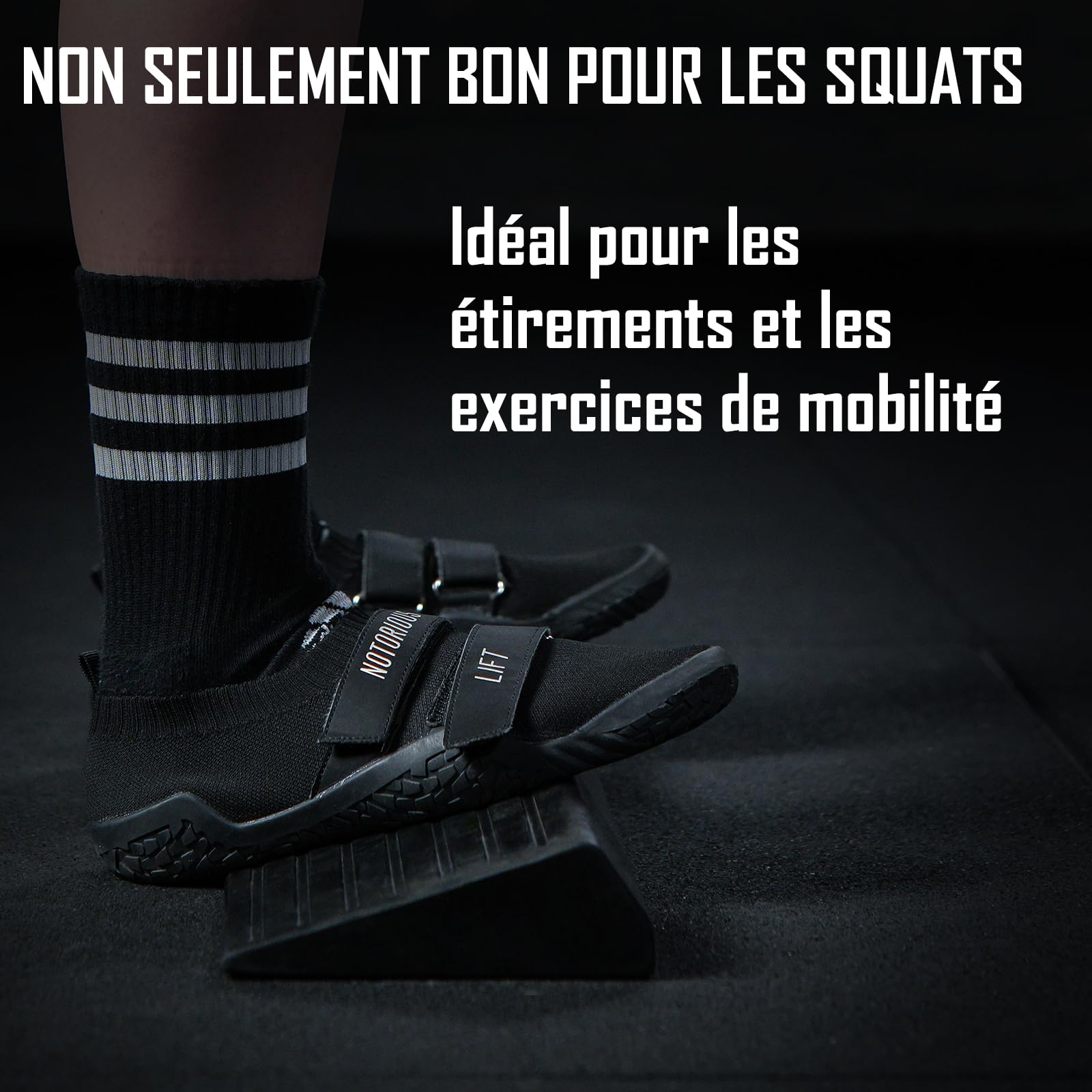 Strength Shop Squat Ramp avec repères de positionnement des Pieds, en Caoutchouc Solide (4 kg), résistante et antidérapante, Augmente mobilité et flexibilité, cale idéale