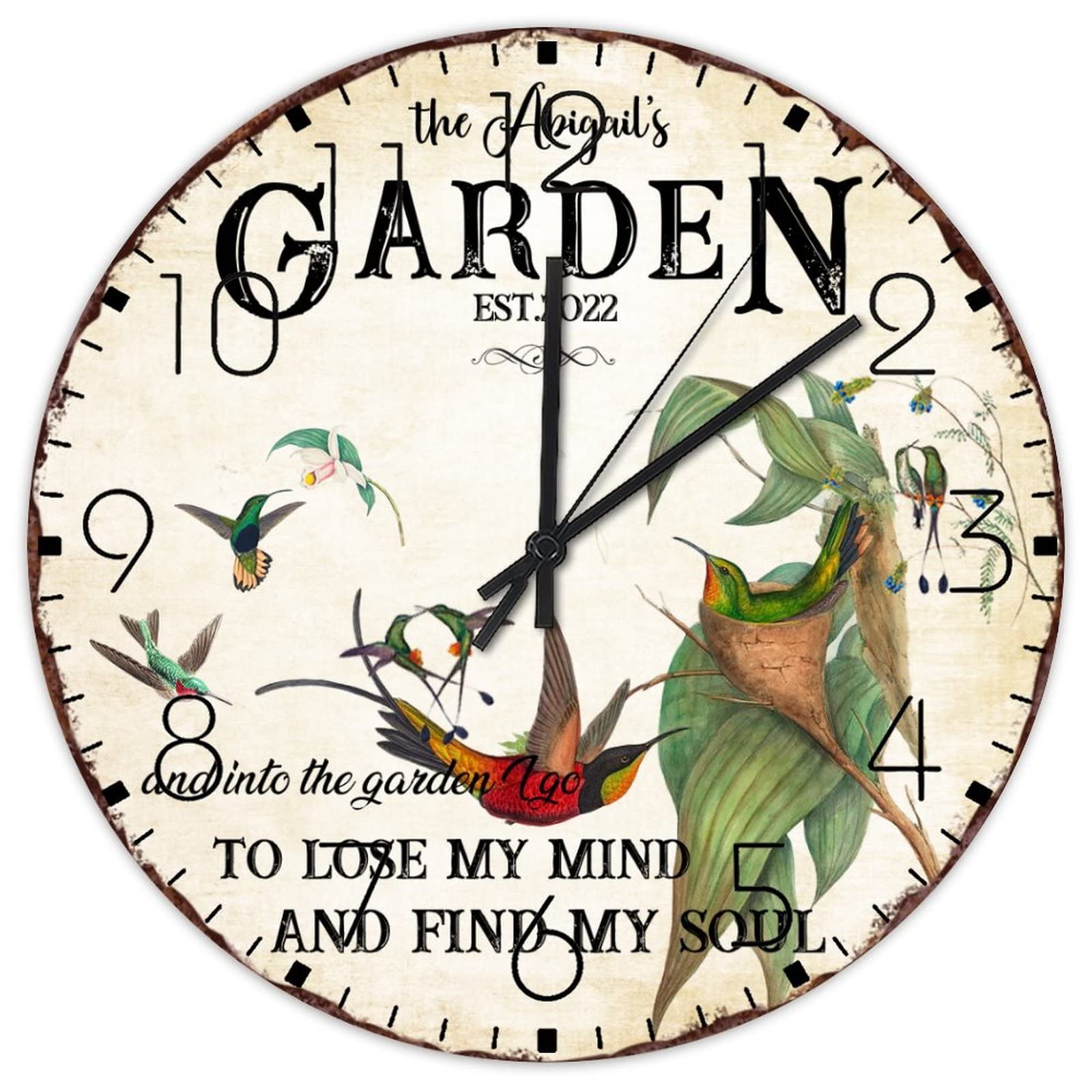 Horloge murale de 38 cm pour salle de bain et cuisine esprit nature et poétique